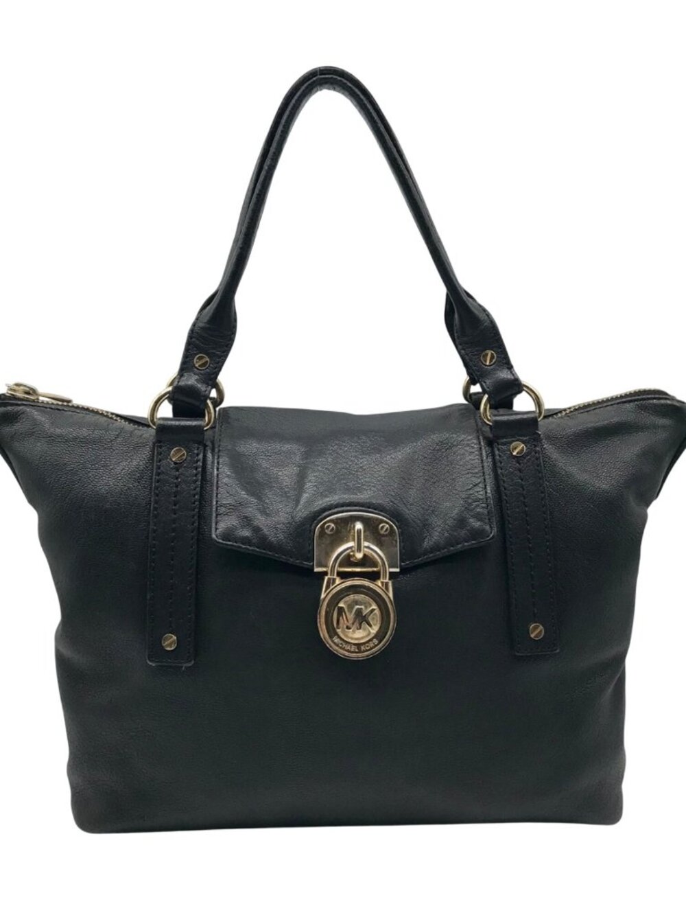 Michael Kors Black Leather Hamilton Satchel Bag
